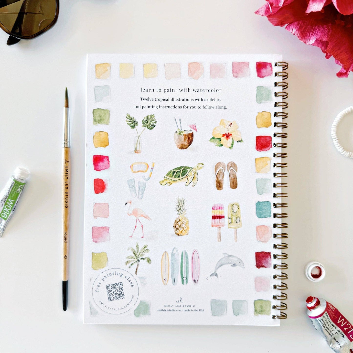 Watercolor Workbooks By Emily Lex Studio  — practice lessons, exercises and study projects