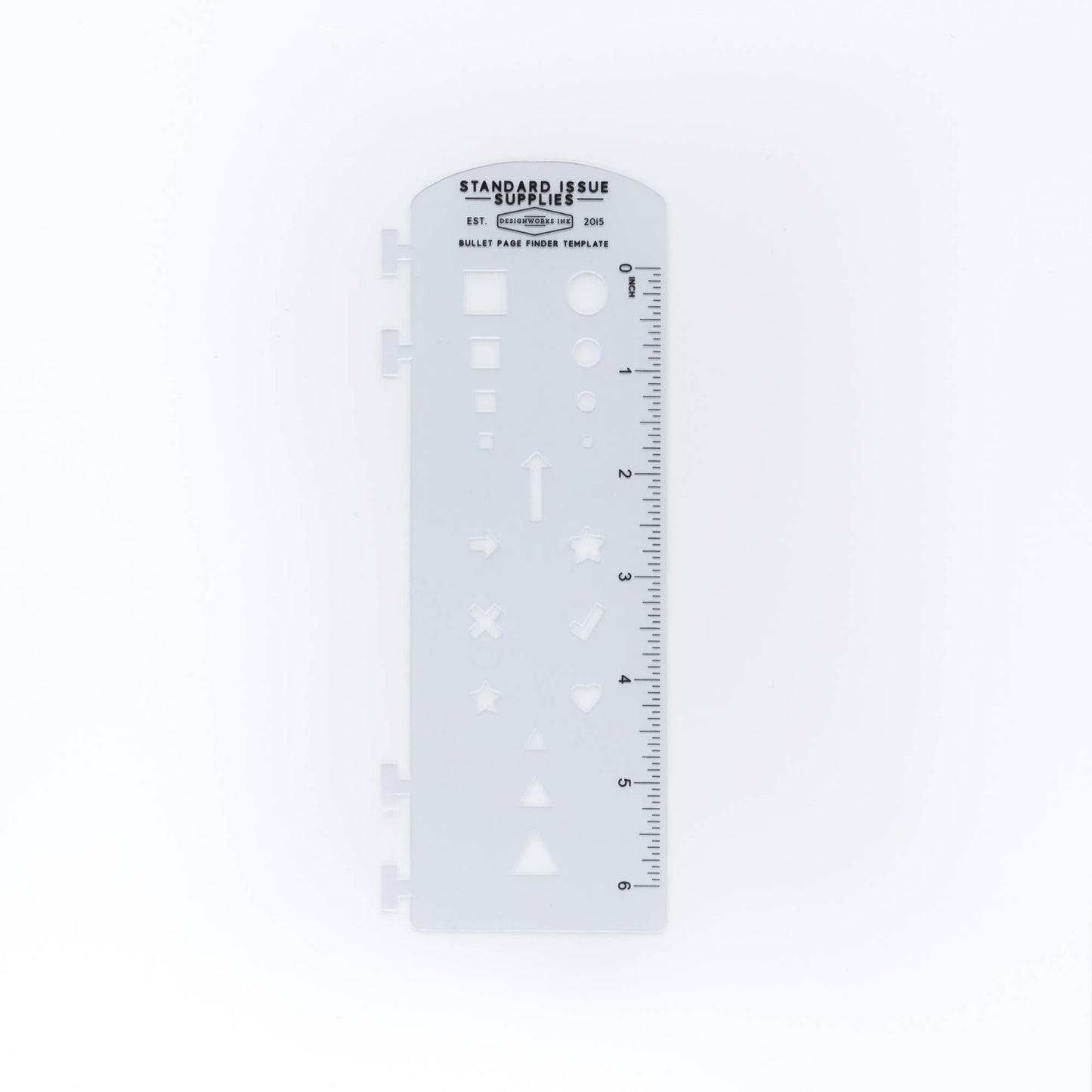 Clear plastic ruler with measurement markings on a white background