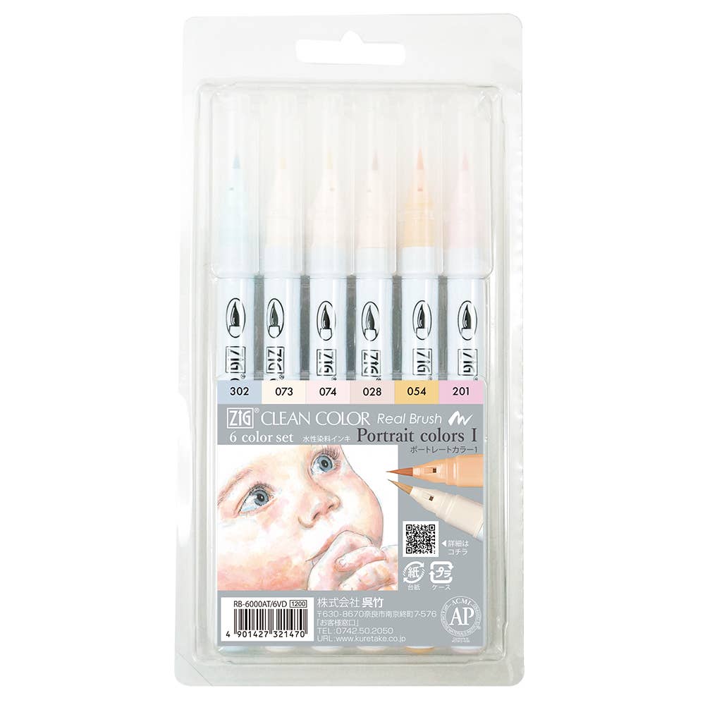 ZIG Clean Color Real Brush 6 Color Sets