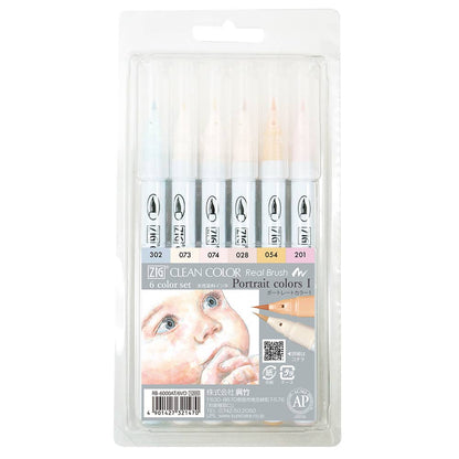 ZIG Clean Color Real Brush 6 Color Sets