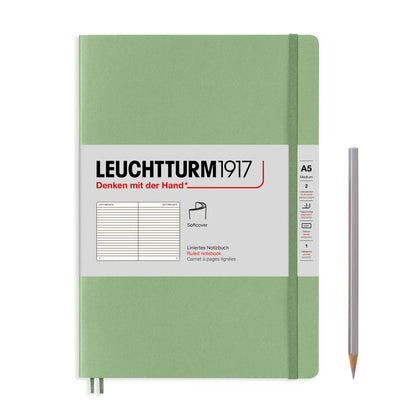 Green notebook with Leuchtturm1917 branding on a white background