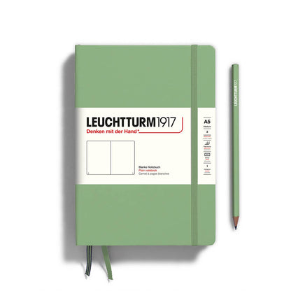 Green notebook with Leuchtturm1917 branding on a white background
