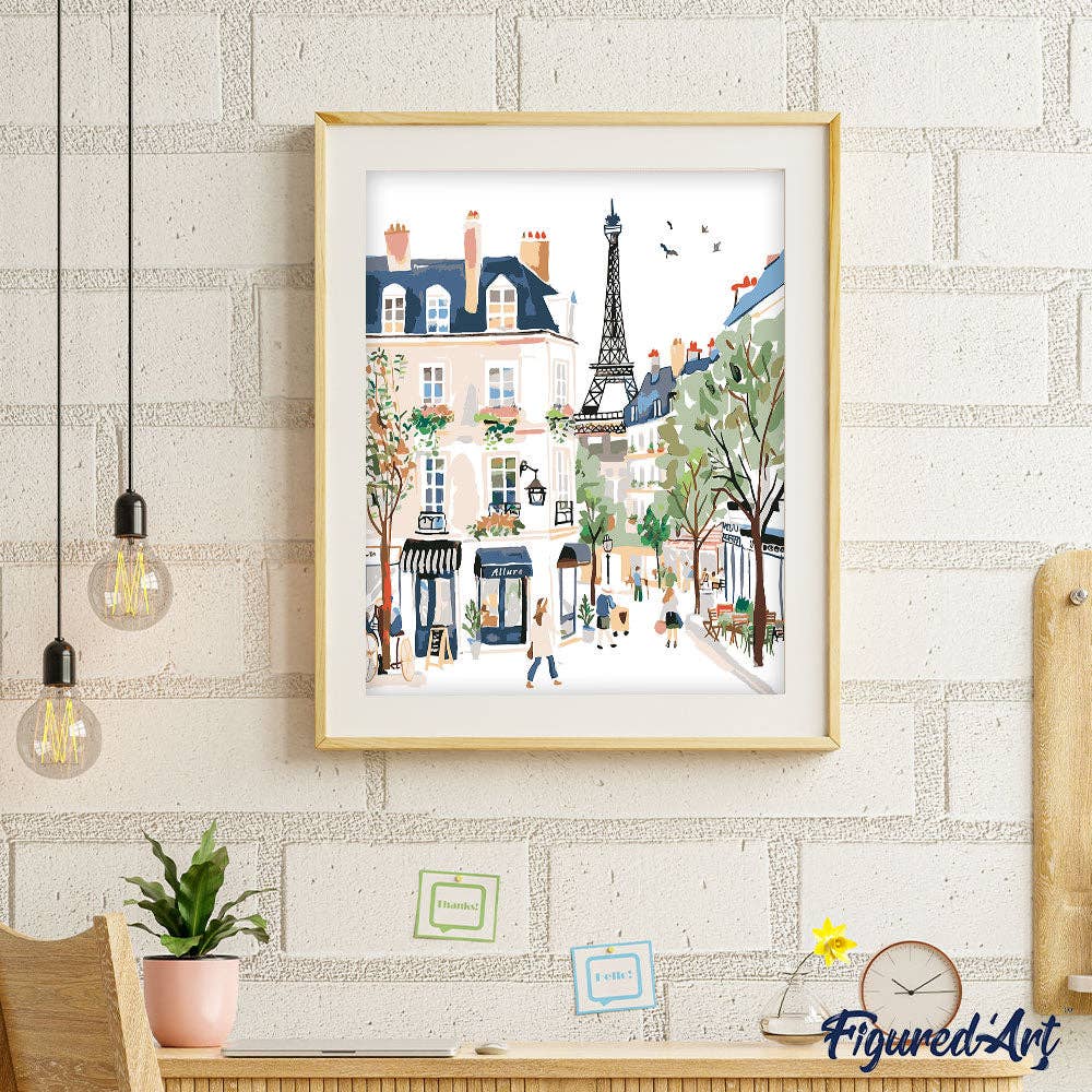 Paint by Numbers rolled - Watercolor Paris Street