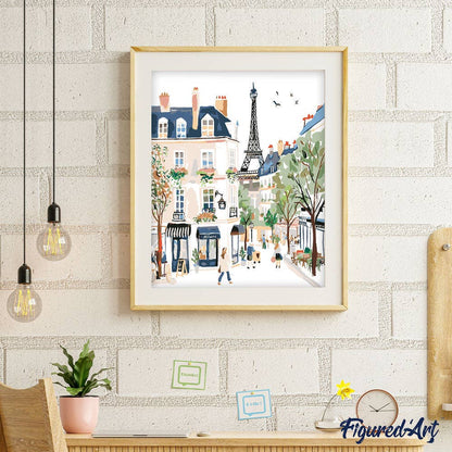 Paint by Numbers rolled - Watercolor Paris Street