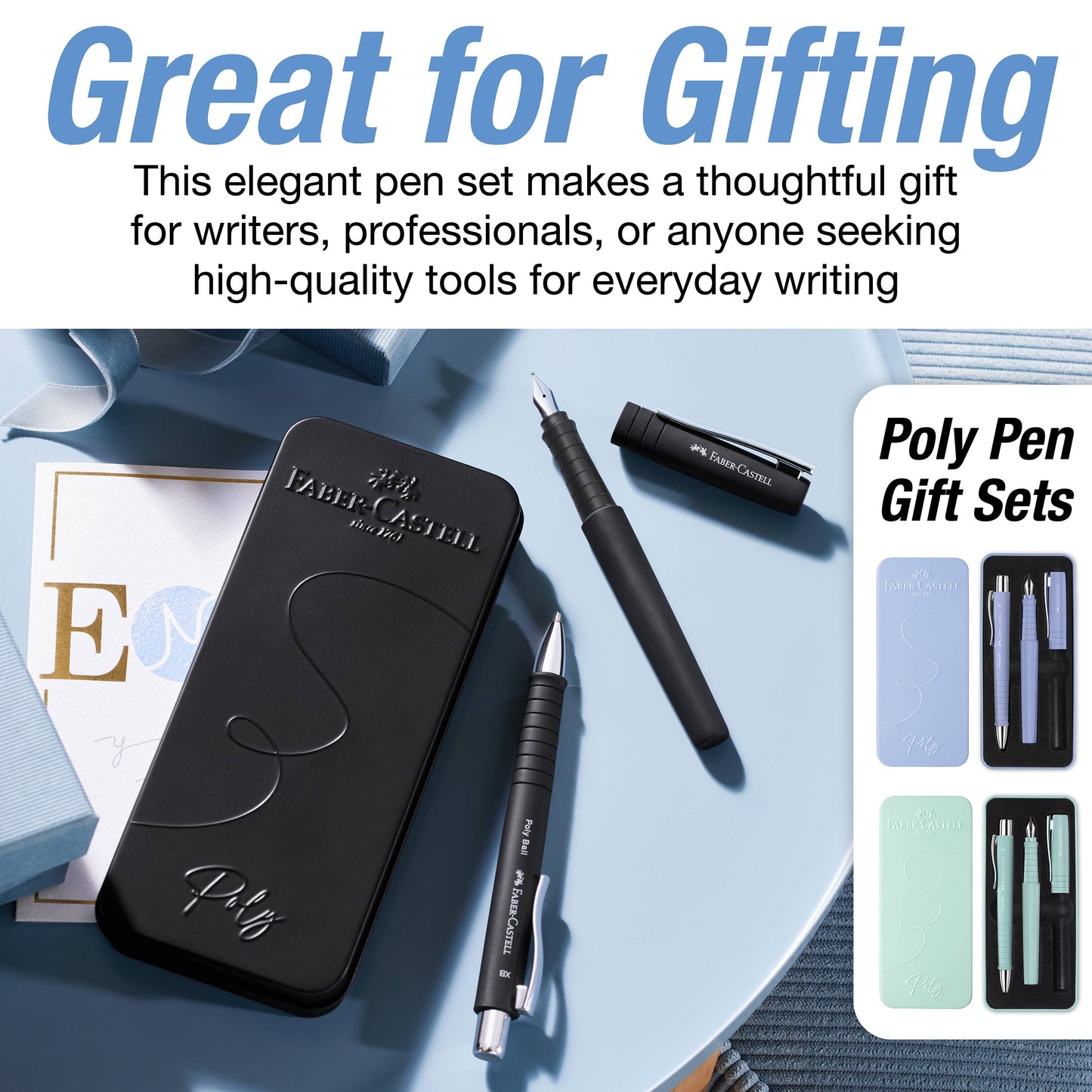 Poly Gift Tin Fountain Pen and Ballpoint Set