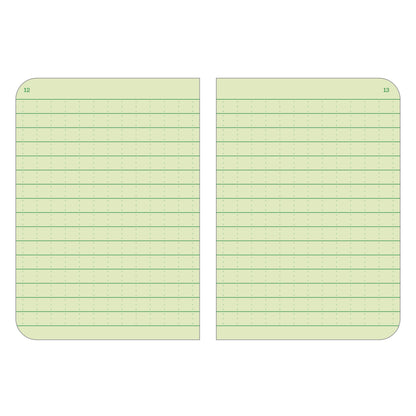 Rite in the Rain Notebook, 3.25" x 4.625" Green Cover 3 PK
