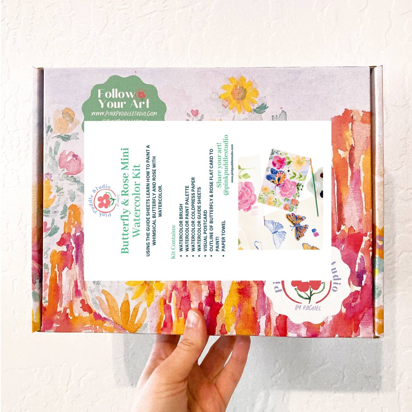 Watercolor Painting Butterfly and Roses DIY Craft Kit