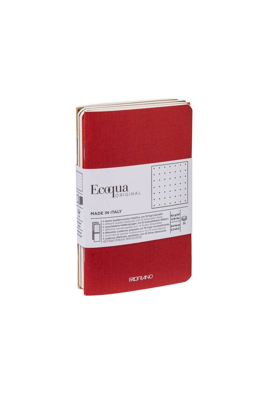 Fabriano EcoQua Pocket-Sized Notebook, 4 Notebook Pack