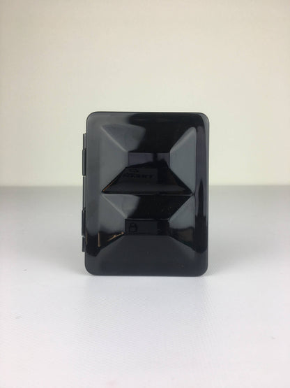 Black rectangular object on a white background
