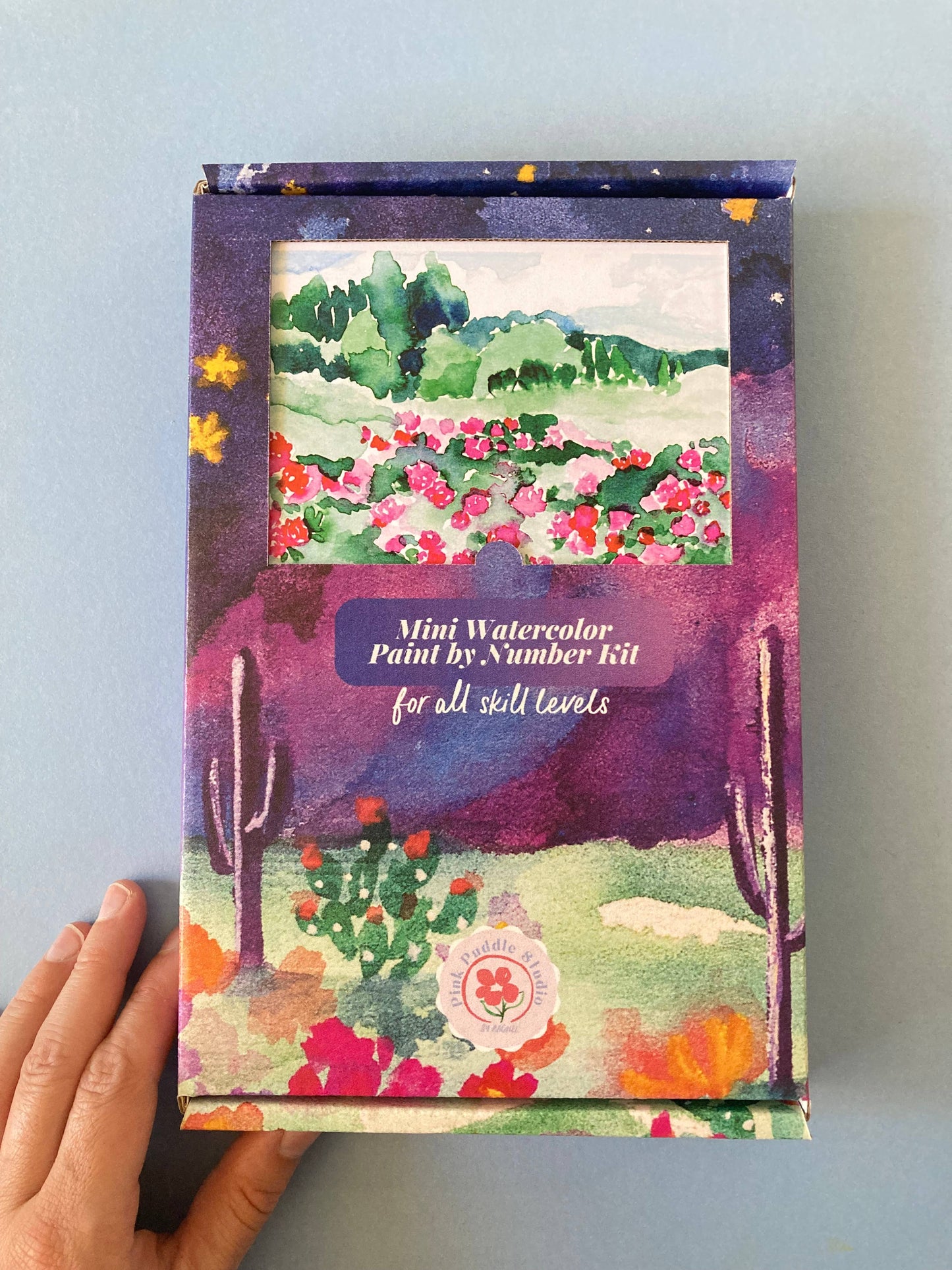 Rose Flowers Landscape Watercolor Paint by Number DIY  Kit