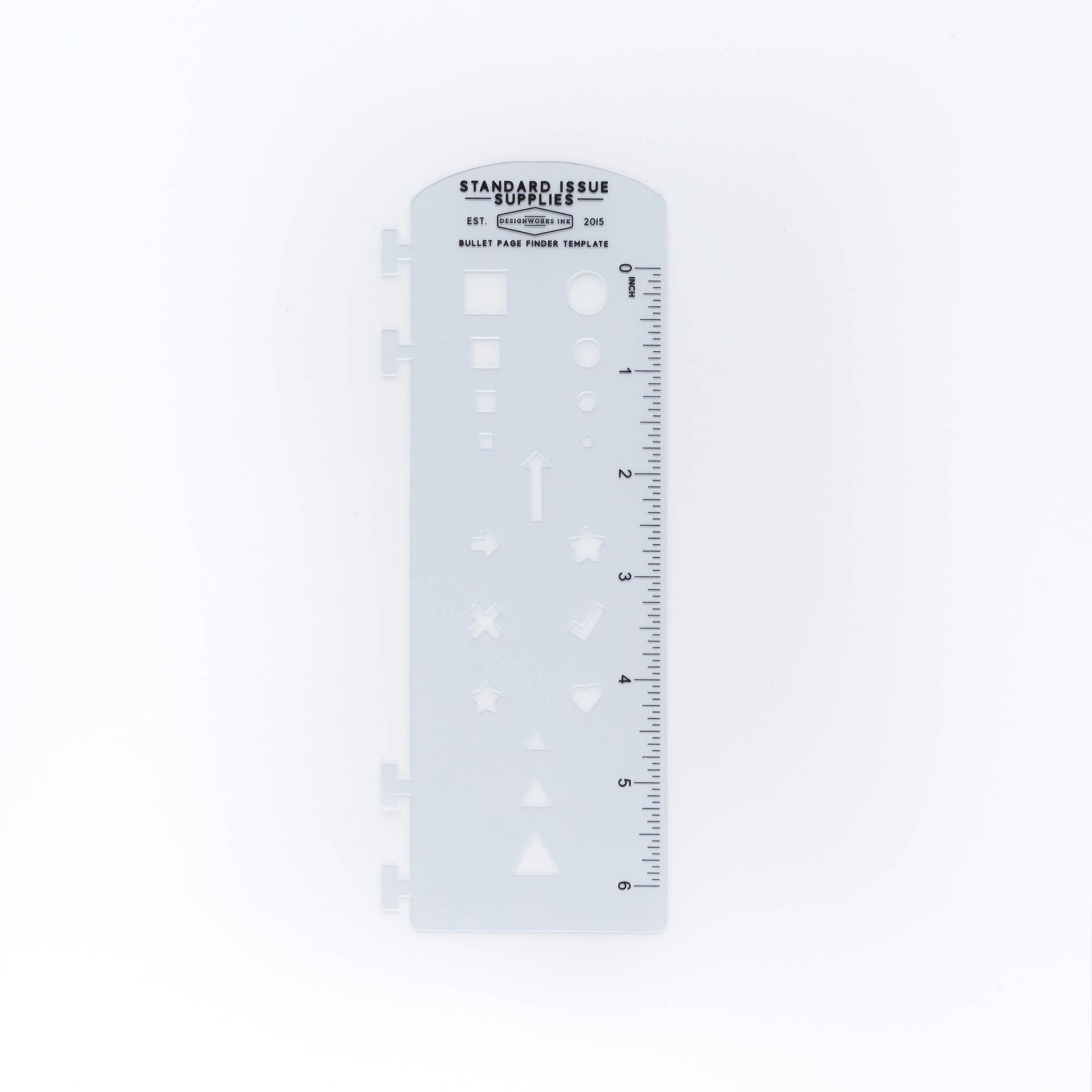 Clear plastic ruler with measurement markings on a white background