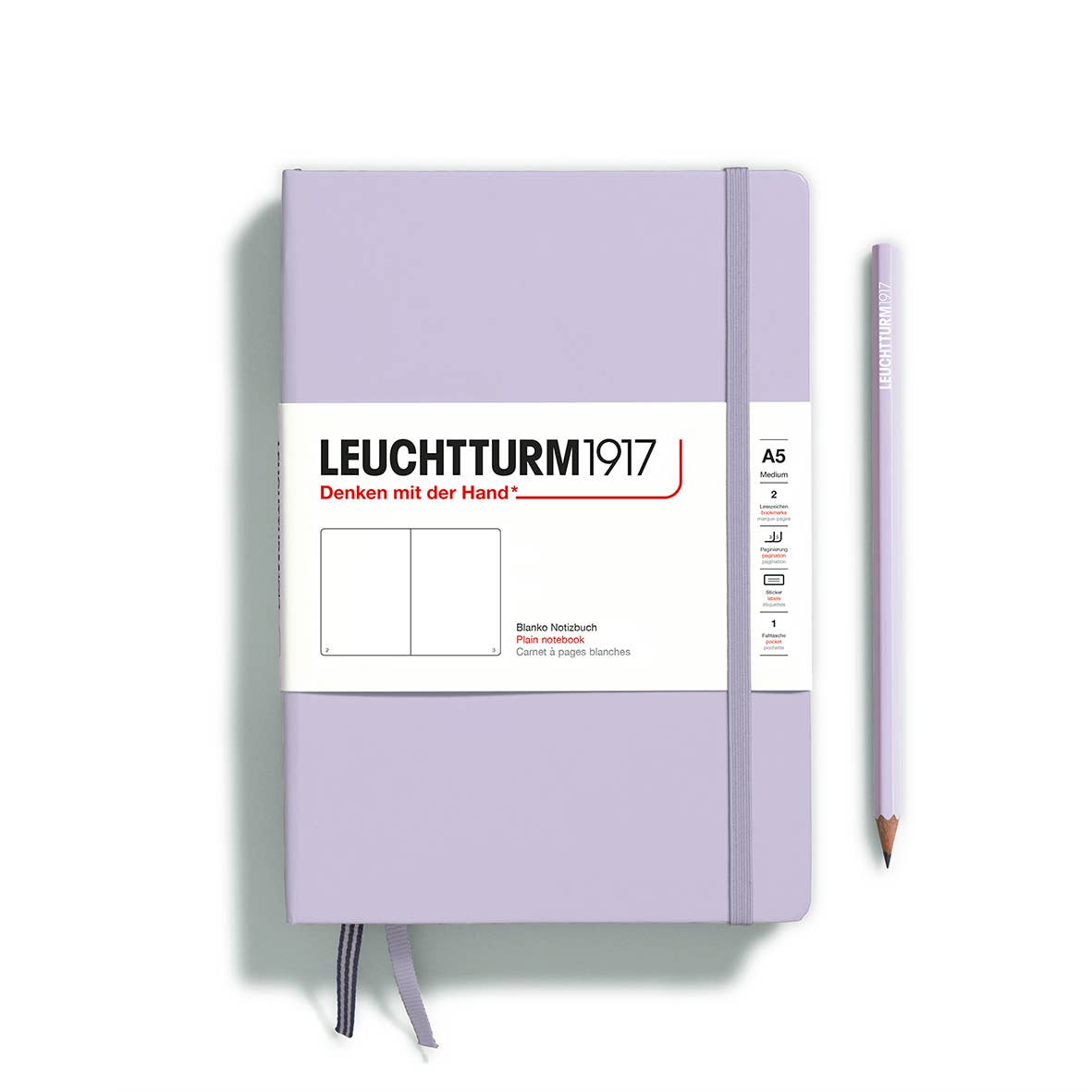 Purple notebook with Leuchtturm1917 branding on a white background