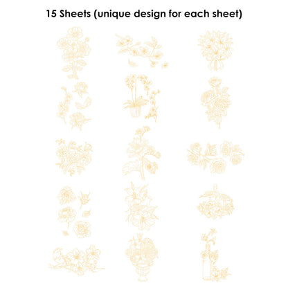 Grabie 15 Sheets 140LB Floral-Themed Watercolor Coloring Book