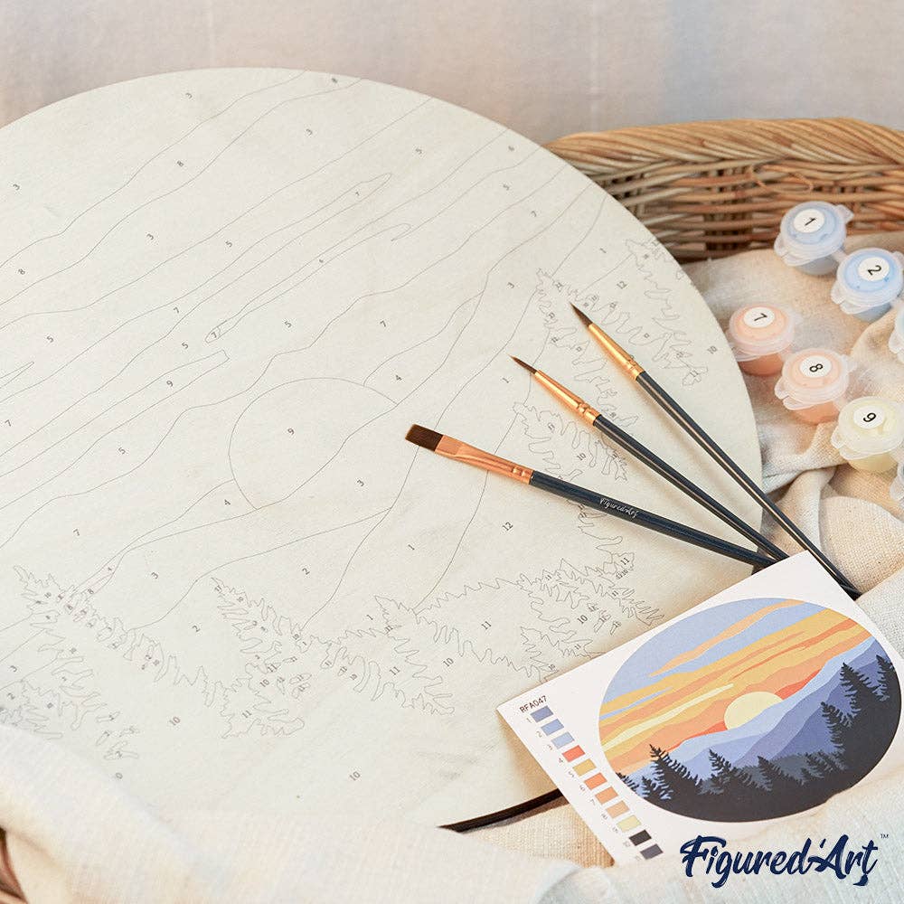 Paint by numbers on Wood Slice - Beauty Behind Flowers