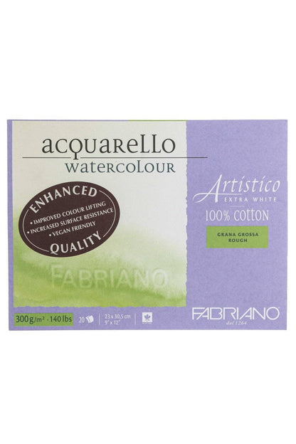 Acquarello watercolour paper packaging with Fabriano branding on a white background