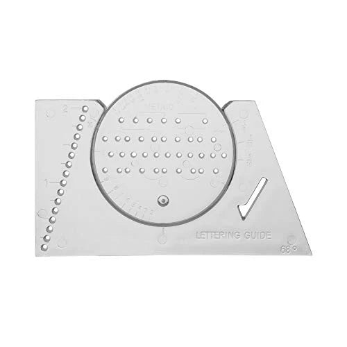 Metal lettering guide tool on a white background