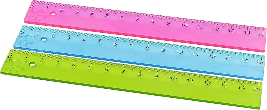 purple blue and green rulers
