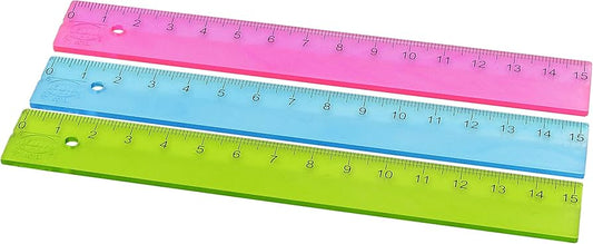 purple blue and green rulers