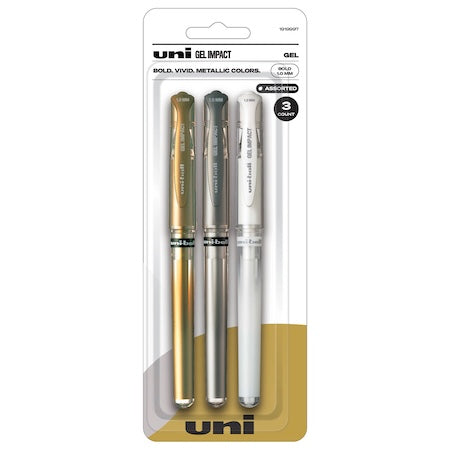 uni-ball Gel Impact Pen Set, 1mm, 3-Colors